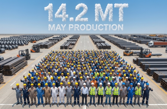 Steel output