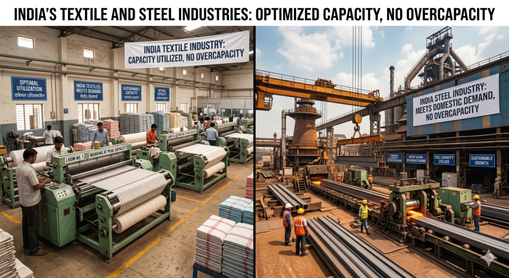 DGTR: No Overcapacity in India’s Steel and Textile Sectors